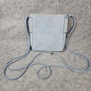 Rag & Bone Passport Bag Chambray Blue Suede Adjustable Crossbody Purse READ